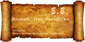 Bockmüller Bozsóka névjegykártya